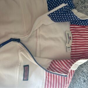 Vineyard Vines White Jacket with Red and Blue Accents